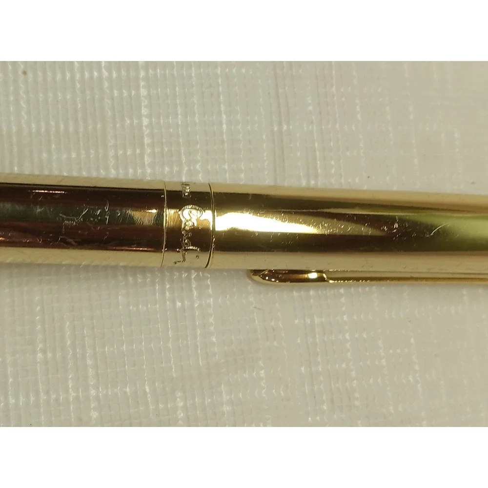 Pierre Cardin Gold Tone Ballpoint Pen Frosted Ergonomic Grip Luxury Stationery